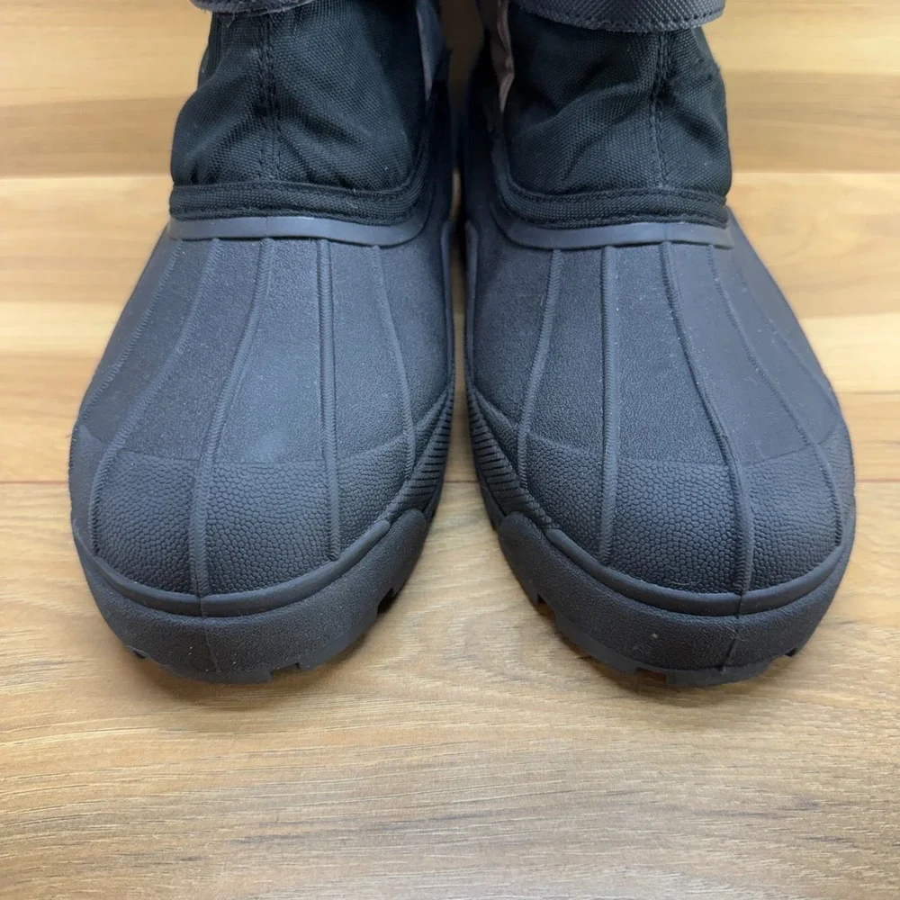 LL BEAN Northwoods Boys Youth Snow Boots 6 Black Gray Waterproof Insulated